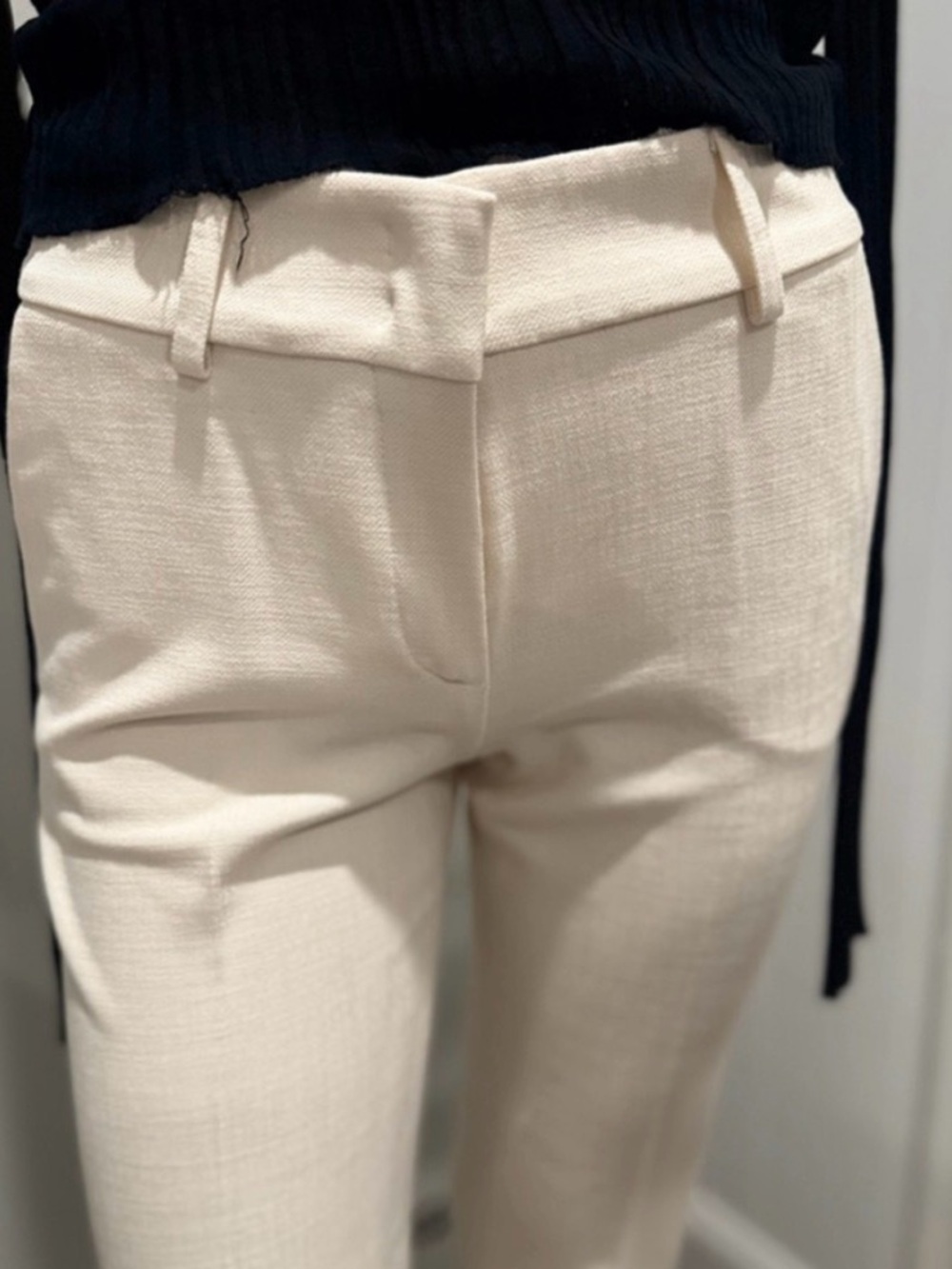 Piazza Sempione NWT | Women's Italian Tailored Trousers | Ivory | IT 38 (US 0-2) - Picture 7 of 12